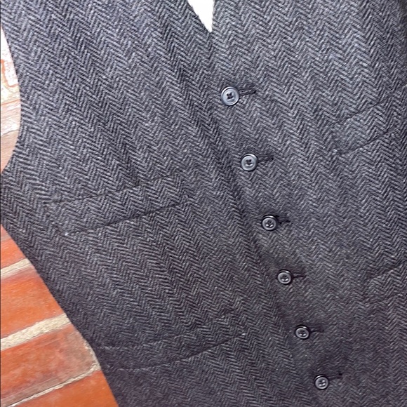 J.Crew Dark Gray Herringbone Vest - Picture 3 of 5